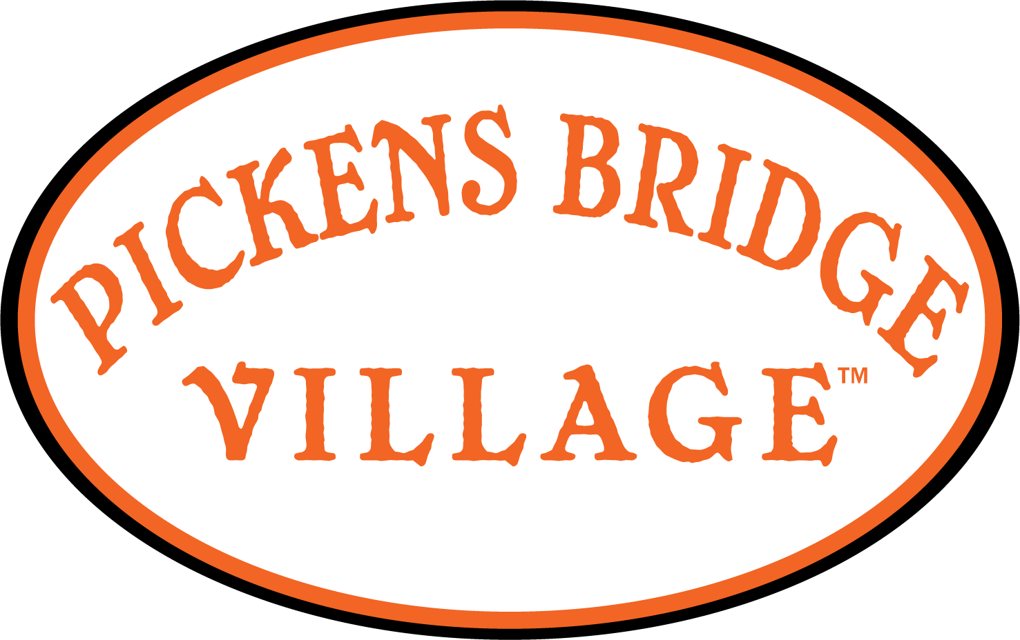The image is of a logo that reads "Pickens Bridge Village".